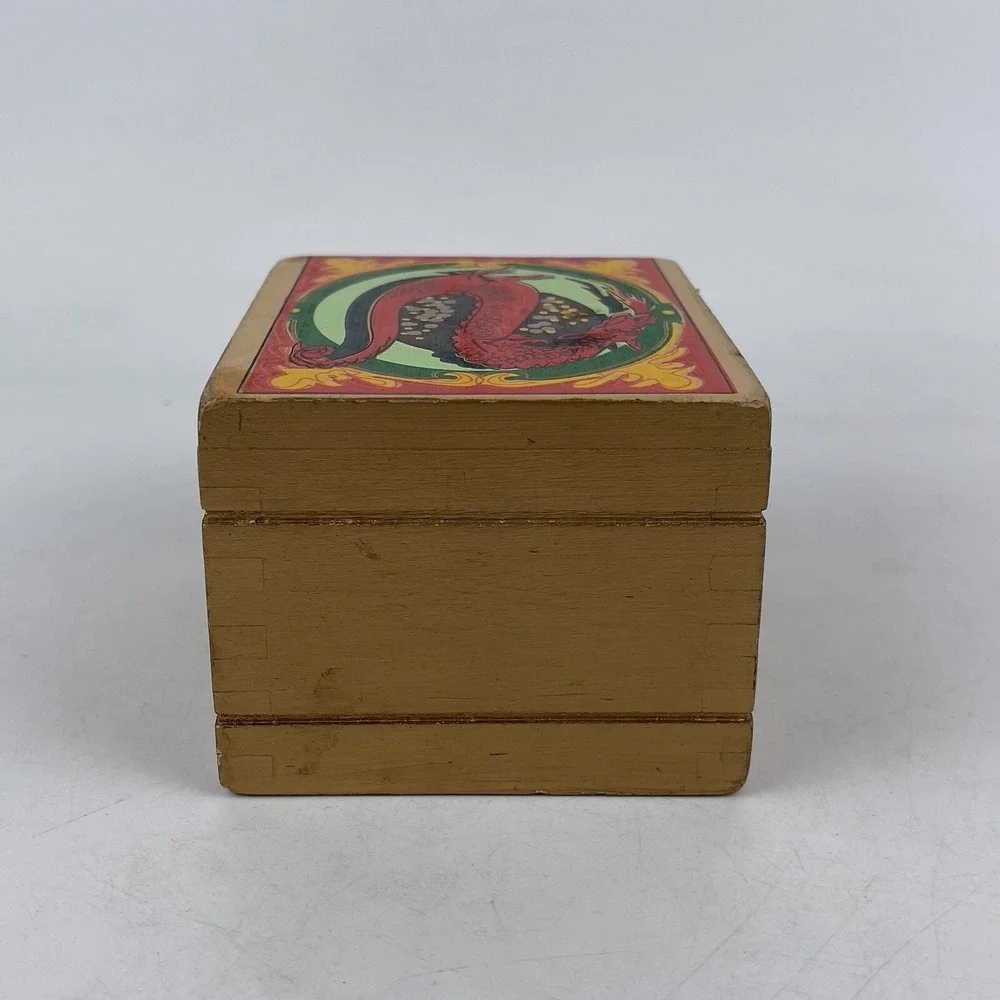 Vintage‎ Wooden Dragon Storage Box Carved Decorative Trinket Chest Jewelry Case